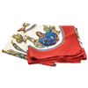 Image 1 : Hermes Red Blue Multicolor Qu'importe le Flacon Catherine Baschet Silk Scarf 90