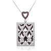 18k White Gold 1.53CTW Pink Sapphire and Diamond Pendant, (SI3-I1/Pink/G-H)