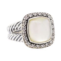 David Yurman Mother Of Pearl and Diamond Ring - Sterling Silver