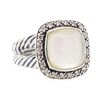 Image 1 : David Yurman Mother Of Pearl and Diamond Ring - Sterling Silver