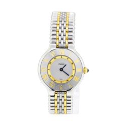 Must de Cartier Sterling Silver and Gold Quartz Wristwatch