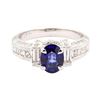 Image 2 : 1.55 ctw Sapphire and Diamond Ring - 18KT White Gold