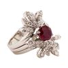 Image 1 : 2.04 ctw Ruby and Diamond Ring - Platinum & 14KT White Gold