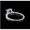 Image 3 : 14KT White Gold 2.07 ctw Tanzanite and Diamond Ring