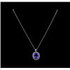 Image 1 : GIA Cert 15.02 ctw Tanzanite and Diamond Pendant With Chain - 14KT White Gold