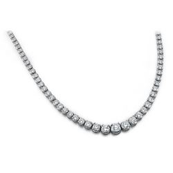 18K White Gold 14.42CTW Diamond Necklace, (SI1-SI2/F-G)