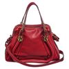 Image 1 : Chloe Red Grained Leather Paraty Small Satchel Handbag