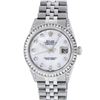 Image 2 : Rolex Mens SS MOP Diamond Lugs & Princess Cut Diamond Datejust Wristwatch With R