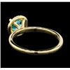 Image 3 : 0.82 ctw Apatite and Diamond Ring - 14KT Yellow Gold