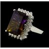 Image 1 : 11.78 ctw Ametrine Quartz and Diamond Ring - 14KT White Gold