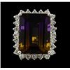 Image 2 : 11.78 ctw Ametrine Quartz and Diamond Ring - 14KT White Gold