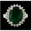 Image 2 : 7.42 ctw Emerald and Diamond Ring - 14KT White Gold