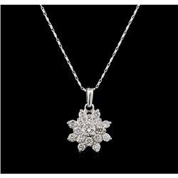 14KT White Gold 1.41 ctw Diamond Pendant With Chain