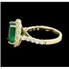 Image 3 : 3.42 ctw Emerald and Diamond Ring - 14KT Yellow Gold