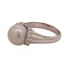 Image 1 : 0.40 ctw Diamond and Pearl Ring - 18KT White Gold