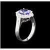 Image 3 : 1.67 ctw Tanzanite and Diamond Ring - 14KT White Gold