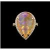 Image 2 : 7.21 ctw Opal and Diamond Ring - 14KT Yellow Gold