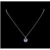 Image 2 : 3.05 ctw Tanzanite and Diamond Pendant With Chain - 14KT White Gold