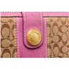 Image 8 : Coach Brown Monogram Canvas Purple Leather Long Wallet