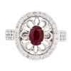 Image 2 : 1.78 ctw Ruby And Diamond Ring - 14KT White Gold