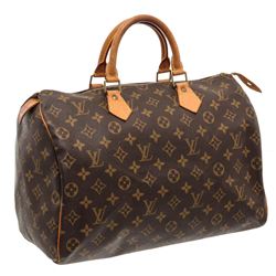 Louis Vuitton Monogram Canvas Leather Speedy 35 cm Bag