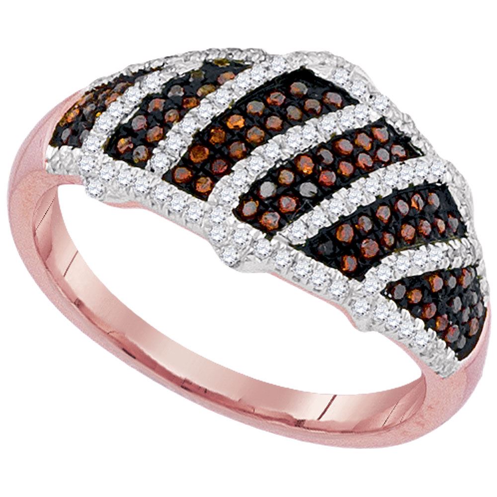 0.40 CTW Red Color Diamond Ring 10KT Rose Gold - REF-49F5N