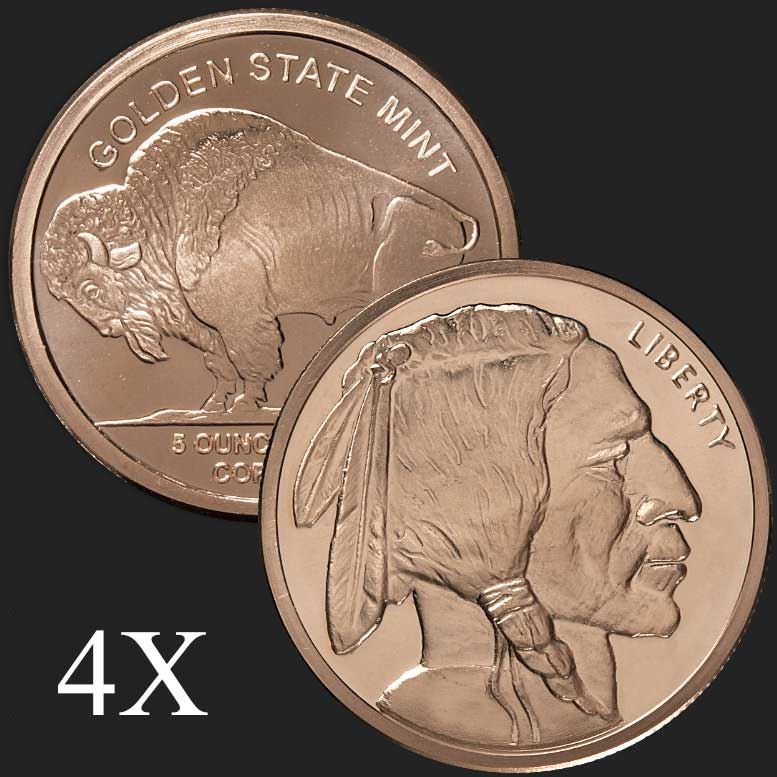 5 oz Buffalo .999 Fine Copper Bullion Round