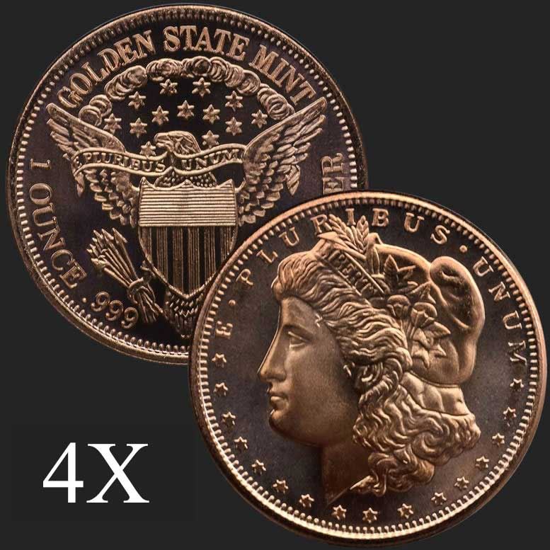 1 oz .999 Fine Copper Bullion Round
