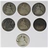 Image 1 : LOT OF SEVEN SEATED HALF DOLLARS