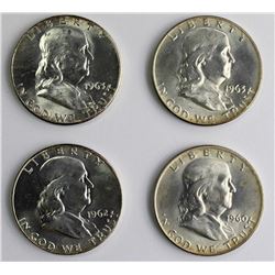 (4) FRANKLIN HALF DOLLARS