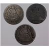 Image 1 : (3) SEATED HALF DOLLARS: