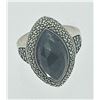 Image 1 : STERLING RING WITH BLACK STONE