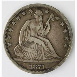 1871-S SEATED HALF DOLLAR