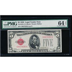 1928 $5 Legal Tender Note PMG 64EPQ