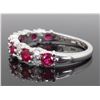 Image 3 : 14KT White Gold Ruby and Diamond Ring