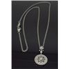 Image 4 : 14KT White Gold Diamond Pendant with Chain