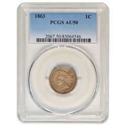 1863 Indian Cent PCGS AU50