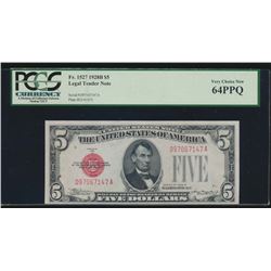 1928B $5 Legal Tender Note PCGS 64PPQ