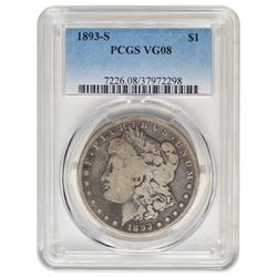 1893-S $1 Morgan Silver Dollar Coin PCGS VG08