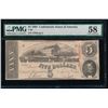 Image 1 : 1863 $5 Confederate States of America Note PMG 58