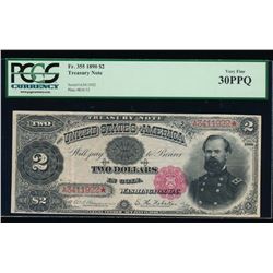 1890 $2 Treasury Note PCGS 30PPQ