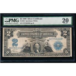 1899 $2 Mini Porthole Silver Certificate PMG 20