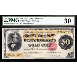 1882 $50 Gold Certificate PMG 30