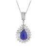 Image 1 : 18KT White Gold 6.99ct Tanzanite and Diamond Pendant with Chain