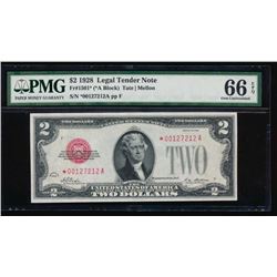 1928 $2 Legal Tender Star Note PMG 66EPQ