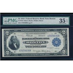 1918 $2 Boston Federal Reserve Bank Note PMG 35EPQ