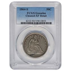 1864-S Seated Liberty Half Dollar PCGS Genuine Cleaned