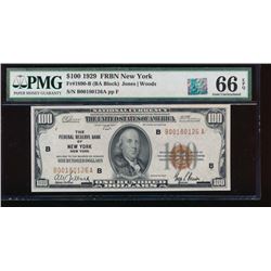 1929 $100 New York Federal Reserve Bank Note PMG 66EPQ