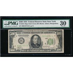 1934 $500 New York Federal Reserve Note PMG 30