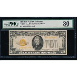 1928 $20 Gold Certificate PMG 30